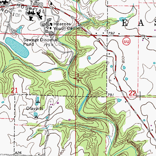 Topographic Map of Callaway County, MO