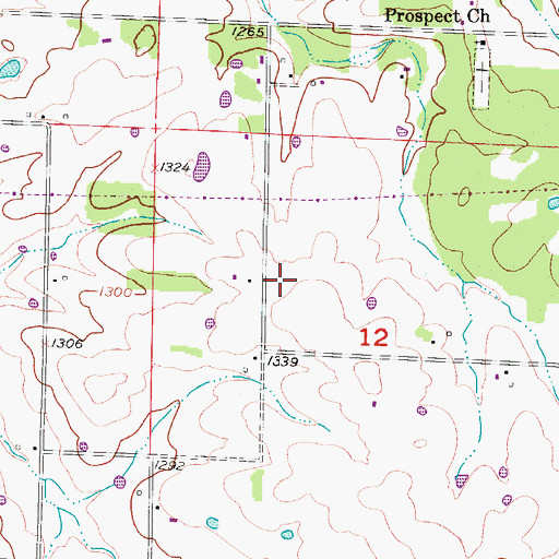 Topographic Map of Christian County, MO