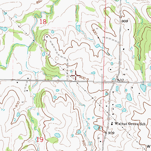 Topographic Map of Clay County, MO