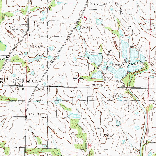 Topographic Map of Clinton County, MO