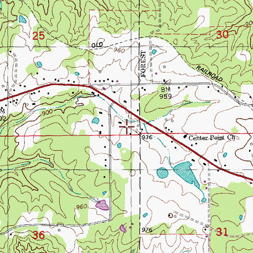 Topographic Map of Crawford County, MO