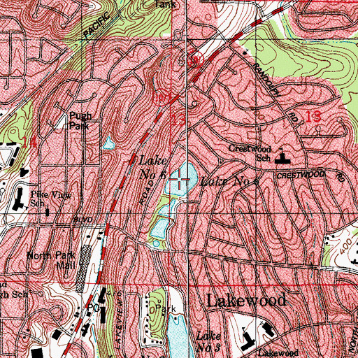Topographic Map of Lake Number Six, AR