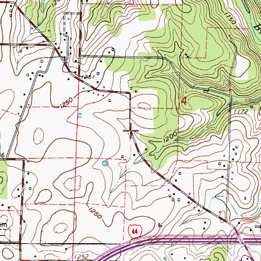Topographic Map of Greene County, MO