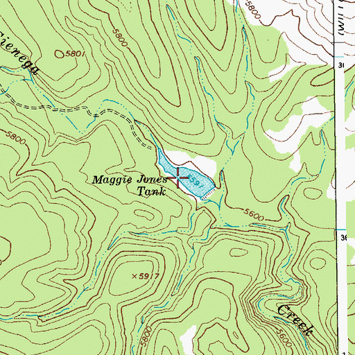 Topographic Map of Maggie Jones Tank, AZ