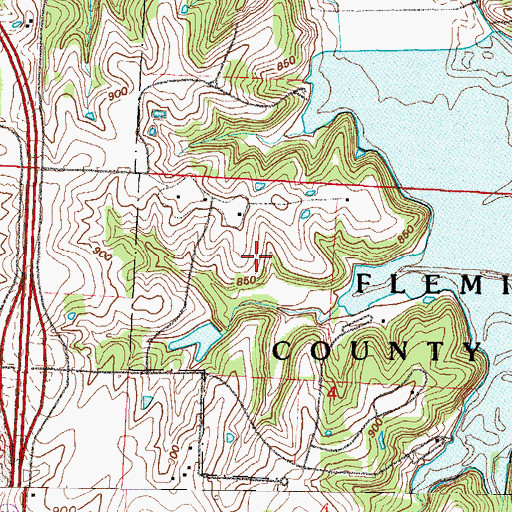 Topographic Map of Jackson County, MO