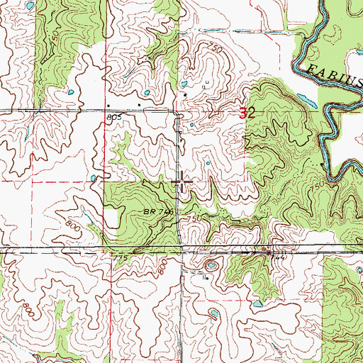 Topographic Map of Knox County, MO