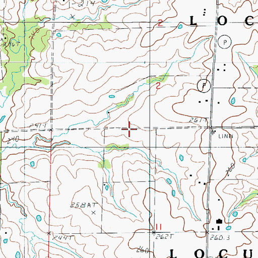 Topographic Map of Linn County, MO