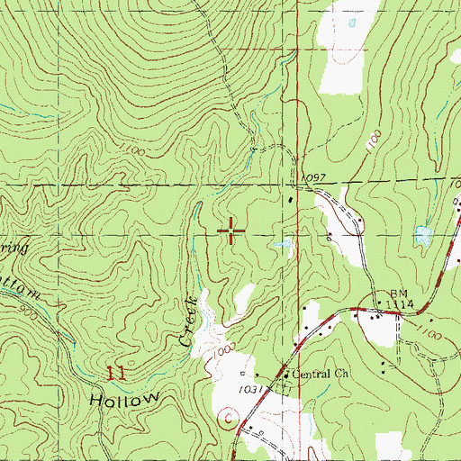 Topographic Map of Madison County, MO
