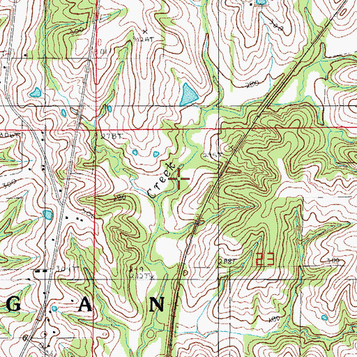 Topographic Map of Mercer County, MO