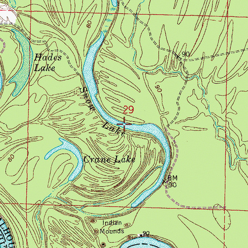 Topographic Map of Snow Lake, AR