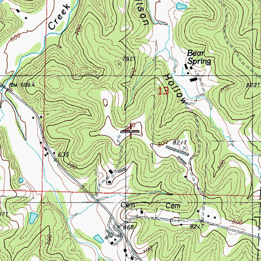 Topographic Map of Miller County, MO