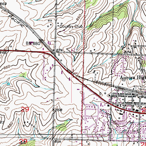 Topographic Map of Moniteau County, MO