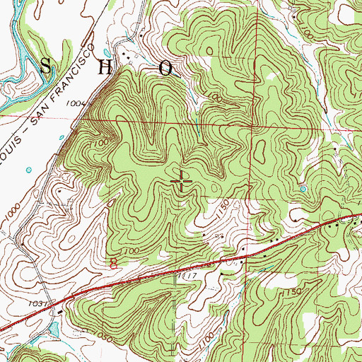 Topographic Map of Newton County, MO