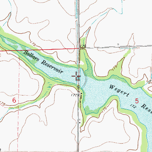 Topographic Map of Sollars Reservoir, AR