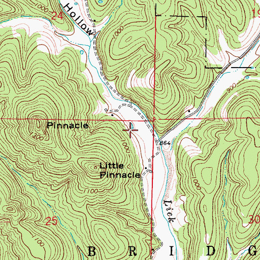 Topographic Map of Ozark County, MO