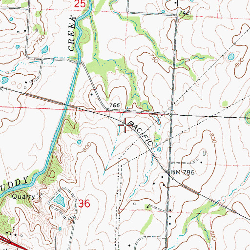 Topographic Map of Pettis County, MO