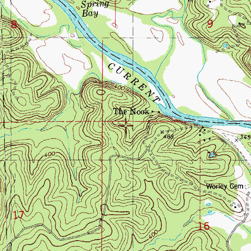 Topographic Map of Ripley County, MO