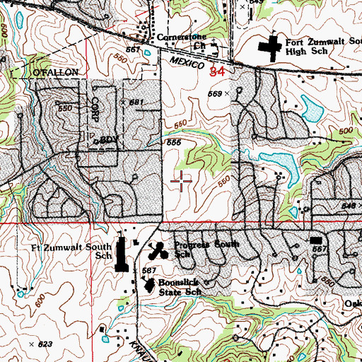 Topographic Map of Saint Charles County, MO