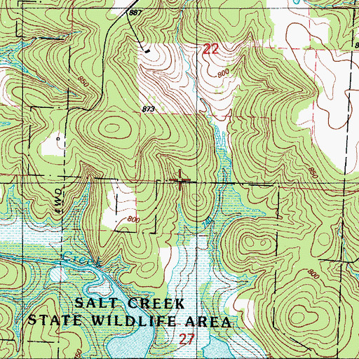 Topographic Map of Saint Clair County, MO