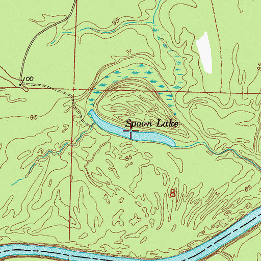 Topographic Map of Spoon Lake, AR