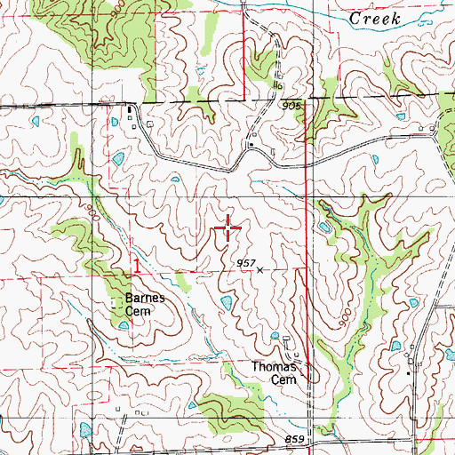 Topographic Map of Schuyler County, MO