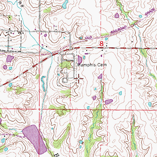 Topographic Map of Scotland County, MO