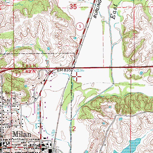 Topographic Map of Sullivan County, MO