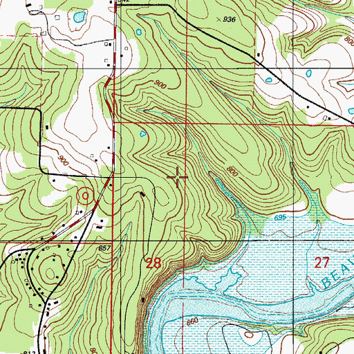 Topographic Map of Taney County, MO