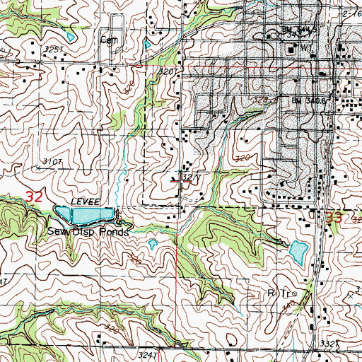 Topographic Map of Worth County, MO