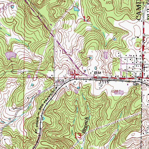 Topographic Map of Hillhouse Addition, MO