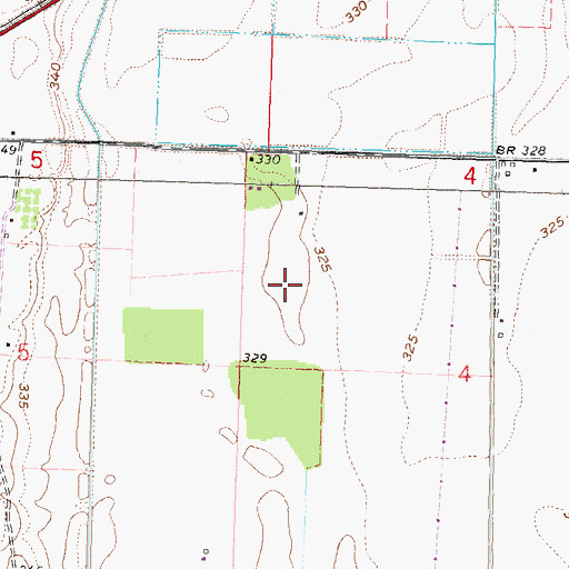 Topographic Map of Georger Farms Airport (historical), MO