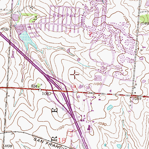 Topographic Map of Research Belton Hospital Heliport, MO