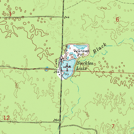 Topographic Map of Suckles Lake, AR