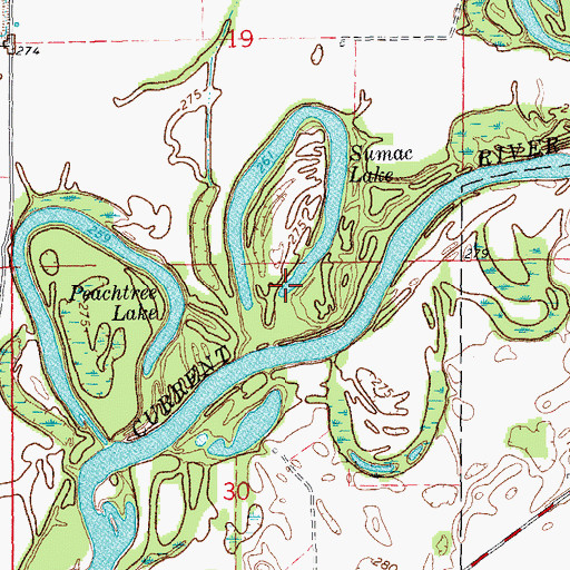 Topographic Map of Sumac Lake, AR