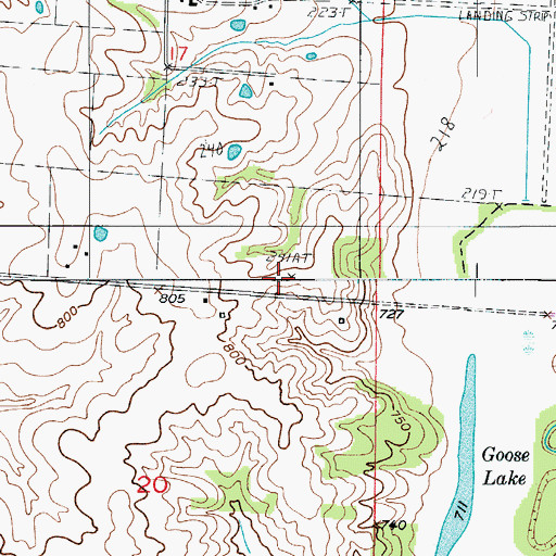 Topographic Map of Troutman Airport (historical), MO