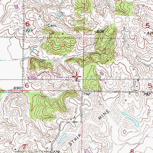 Topographic Map of Nemo Coal Company Heliport, MO