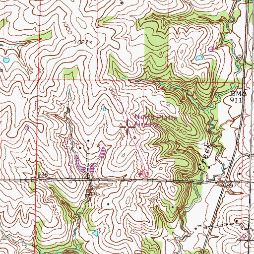 Topographic Map of North Platte Airpark (historical), MO