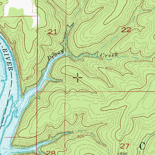 Topographic Map of Brass Lantern Airpark, MO