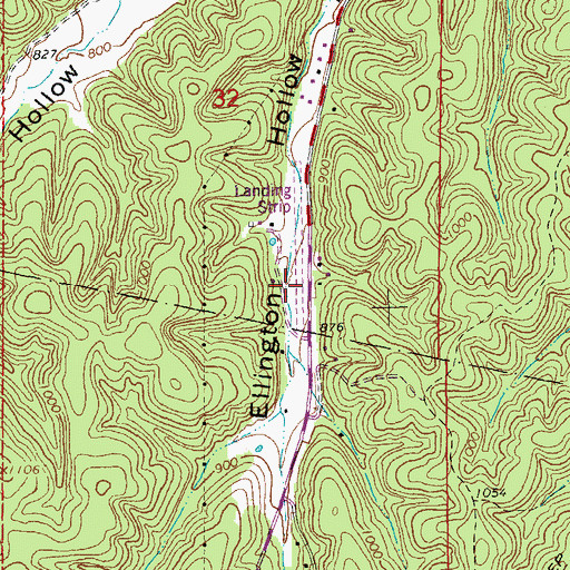 Topographic Map of Ray Johnson Inc Airport, MO