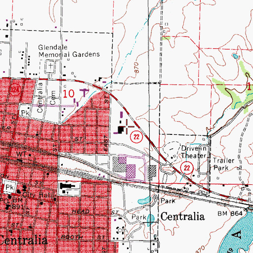 Topographic Map of A B Chance Company Heliport, MO