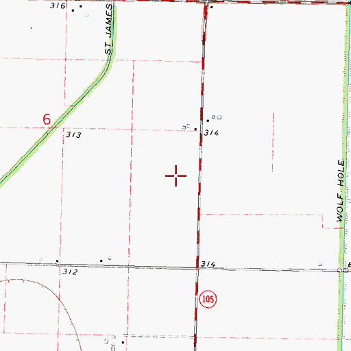 Topographic Map of Mississippi County Airport, MO