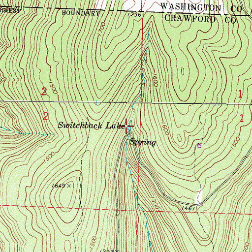 Topographic Map of Switchback Lake, AR