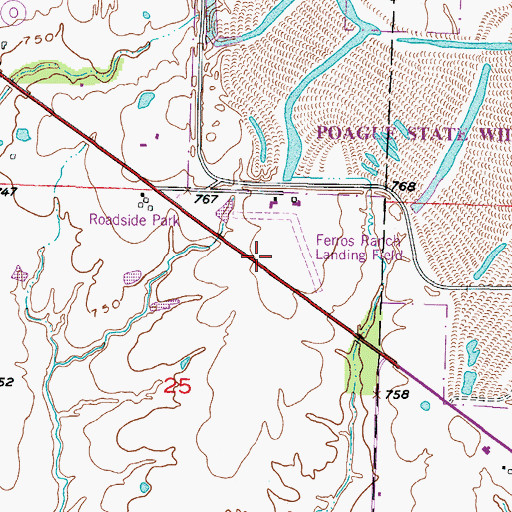 Topographic Map of Ferros Ranch-Aero, MO
