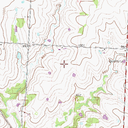 Topographic Map of Arvin Ranch Airport (historical), MO