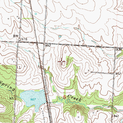 Topographic Map of Hilltop Airport, MO