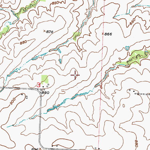 Topographic Map of Roth Farms Airport (historical), MO