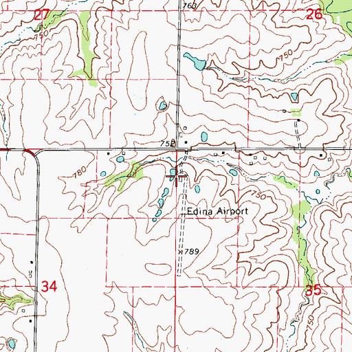 Topographic Map of Joe D Lewis Airport, MO