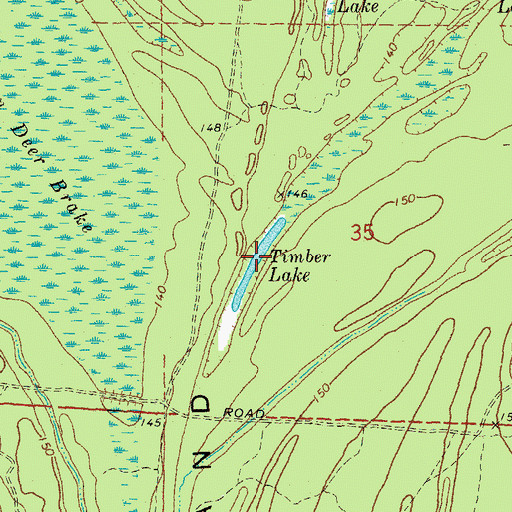 Topographic Map of Timber Lake, AR