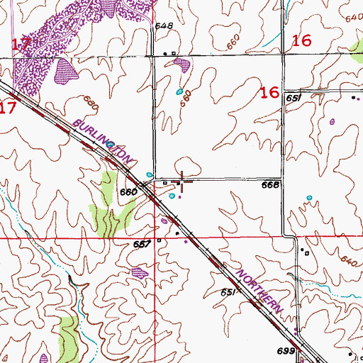 Topographic Map of Staggs Airport (historical), MO