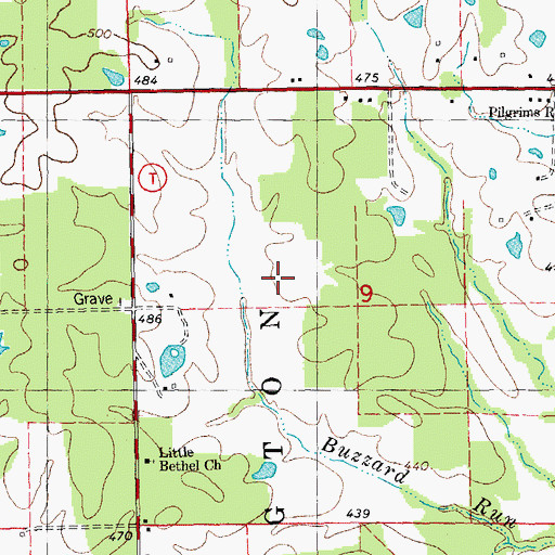 Topographic Map of Waldemer Flying W Ranch Airport, MO